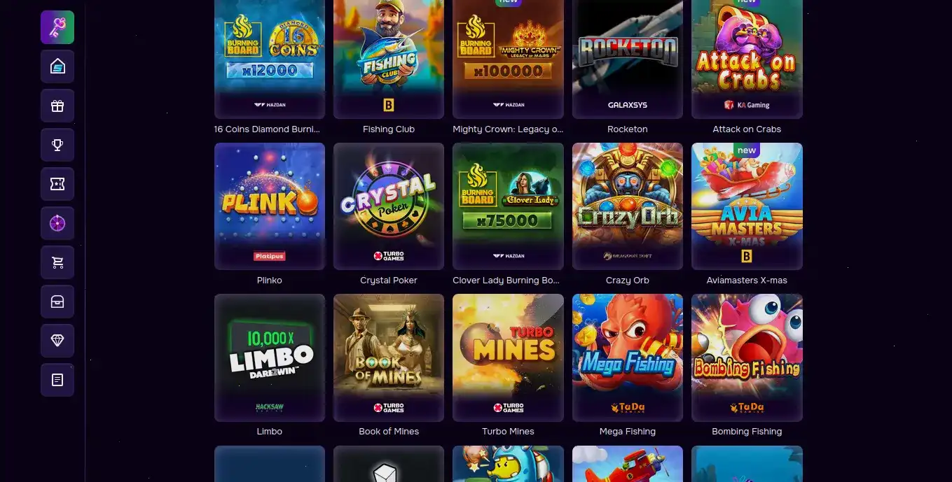 Игровой интерфейс Мэд казино